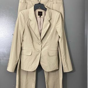 The Limited Suit- Tan / Beige Blazer sz 8, pant sz 14 (mid rise fits like a 10).
